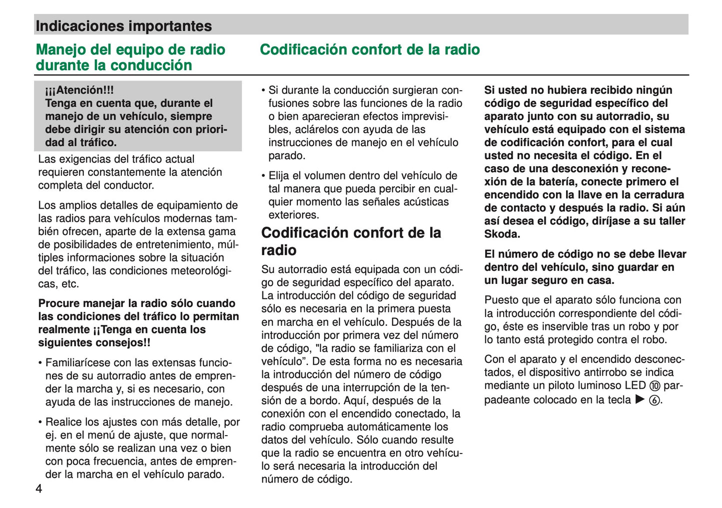 Skoda Radio Symphony Manual de Instrucciones 2007