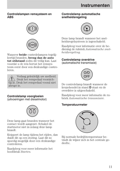 1999-2005 Ford Focus Owner's Manual | Dutch