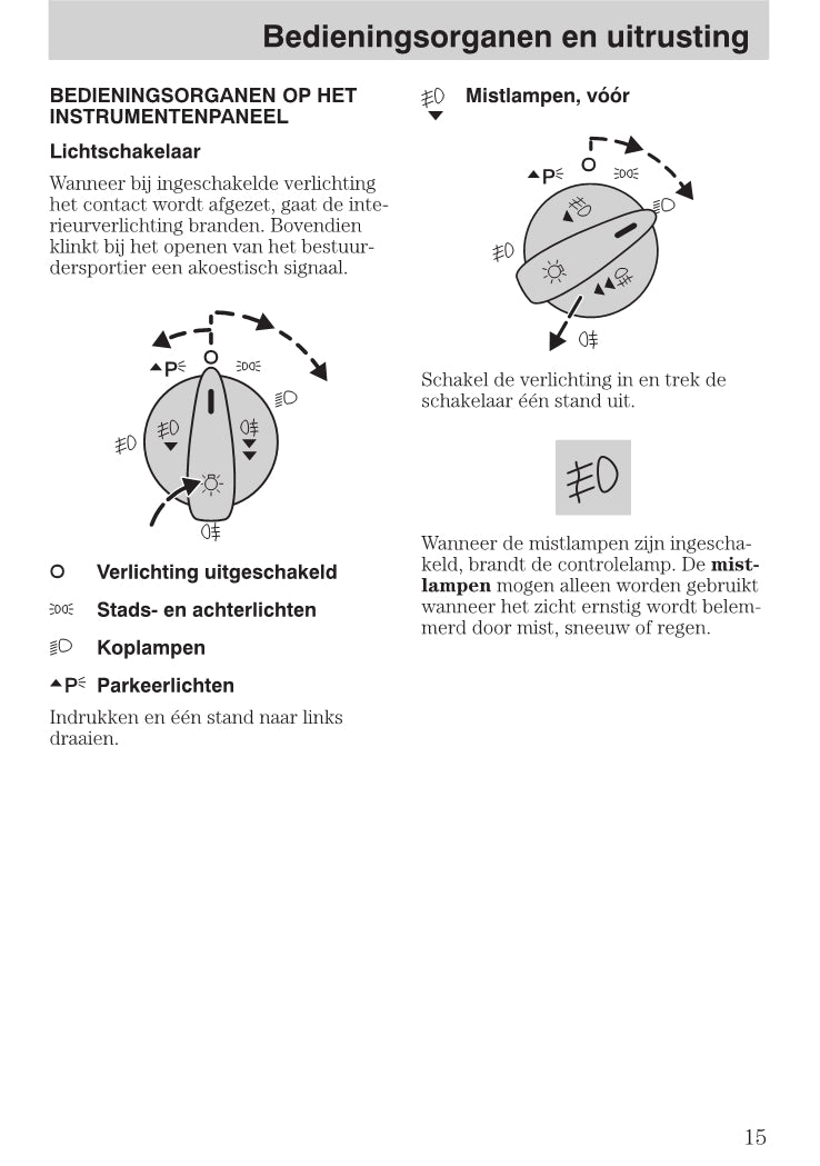 1999-2005 Ford Focus Owner's Manual | Dutch