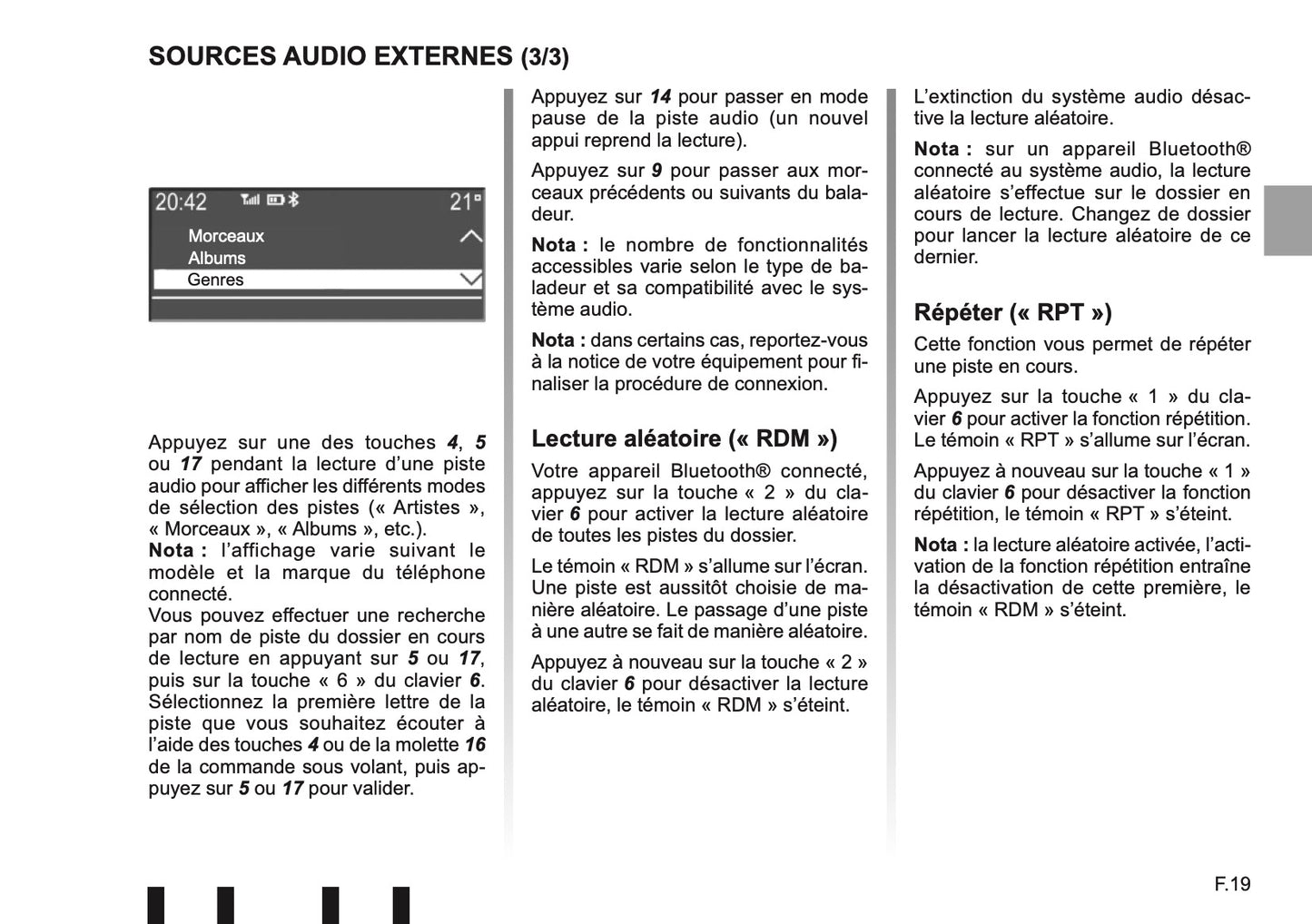 Renault Radio CD Bluethooth Bedienungsanleitung 2016