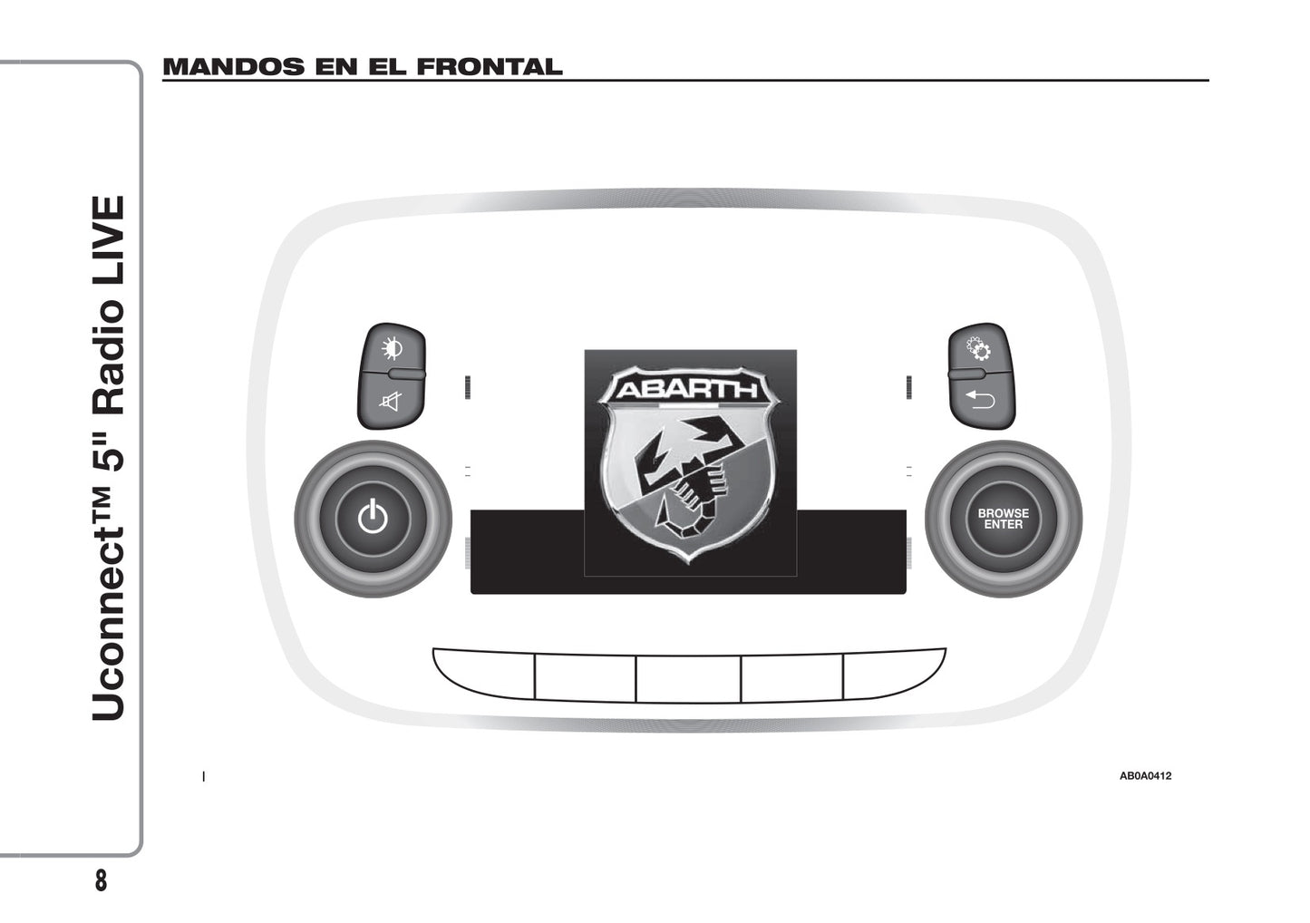 Abarth 595 Uconnect Radio 5.0 Instrucciones 2017 - 2018