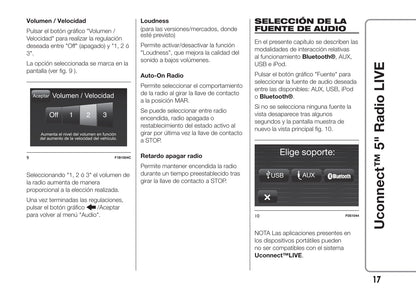 Abarth 595 Uconnect Radio 5.0 Instrucciones 2017 - 2018