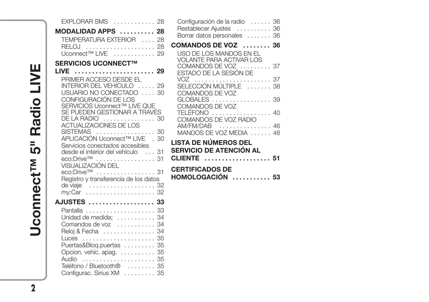 Abarth 595 Uconnect Radio 5.0 Instrucciones 2017 - 2018