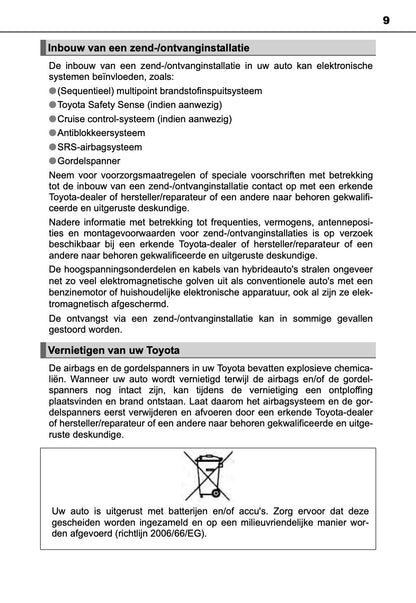 2017-2018 Toyota Auris Hybrid Touring Sports Gebruikershandleiding | Nederlands