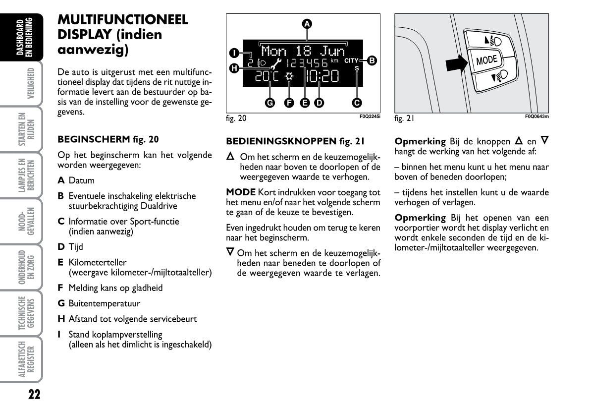 2008-2009 Fiat Bravo Gebruikershandleiding | Nederlands