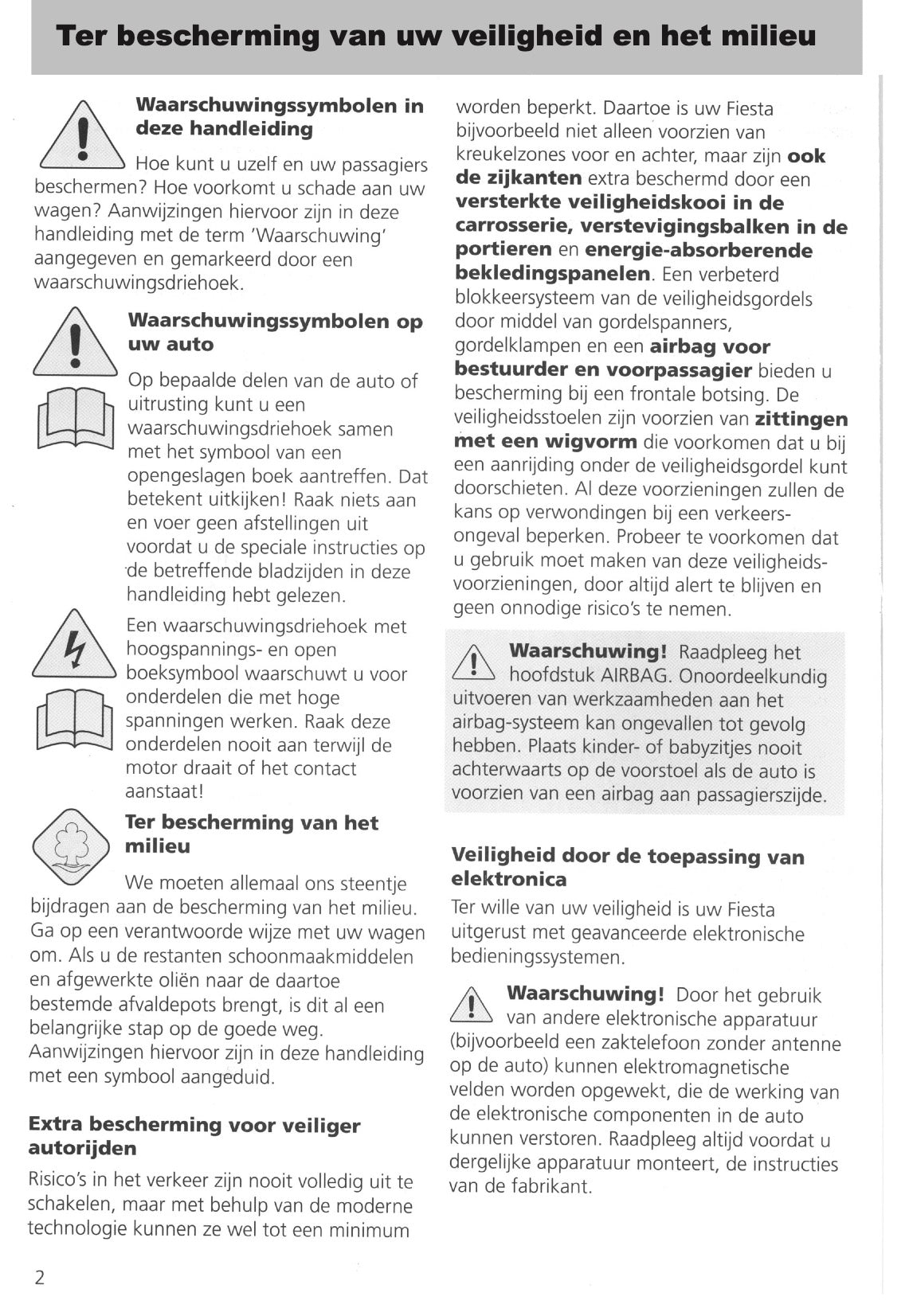 1995-1999 Ford Fiesta Gebruikershandleiding | Nederlands