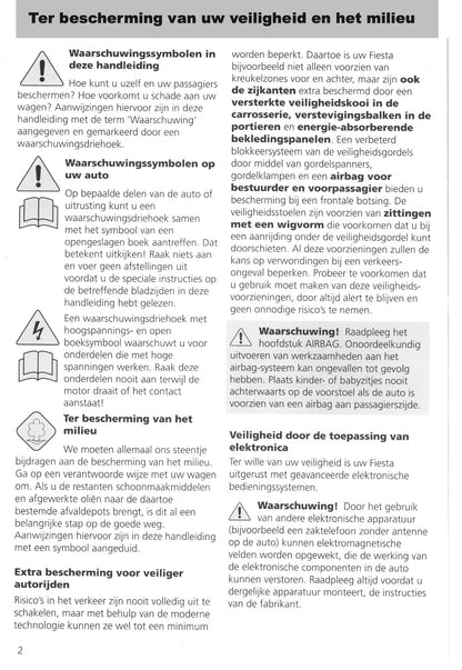 1995-1999 Ford Fiesta Gebruikershandleiding | Nederlands