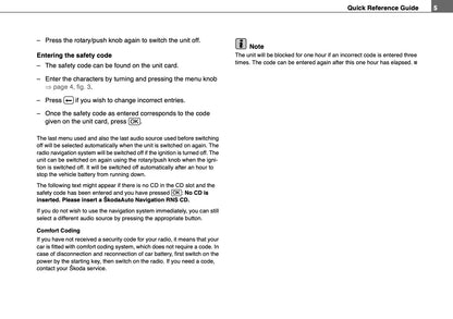 Skoda Radio Navigation System Manuel du propriétaire 2004
