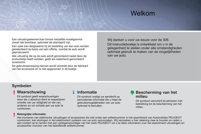 2014 Peugeot 308 Manuel du propriétaire | Néerlandais