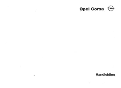 1998-2000 Opel Corsa Owner's Manual | Dutch