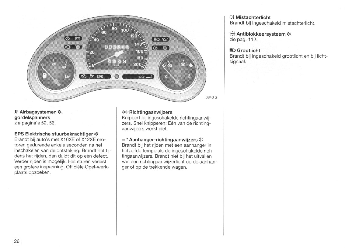 1998-2000 Opel Corsa Owner's Manual | Dutch