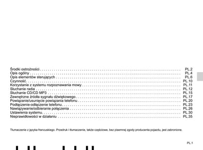 Renault Radio CD Bluetooth Instrukcja Obsługi 2016 - 2019