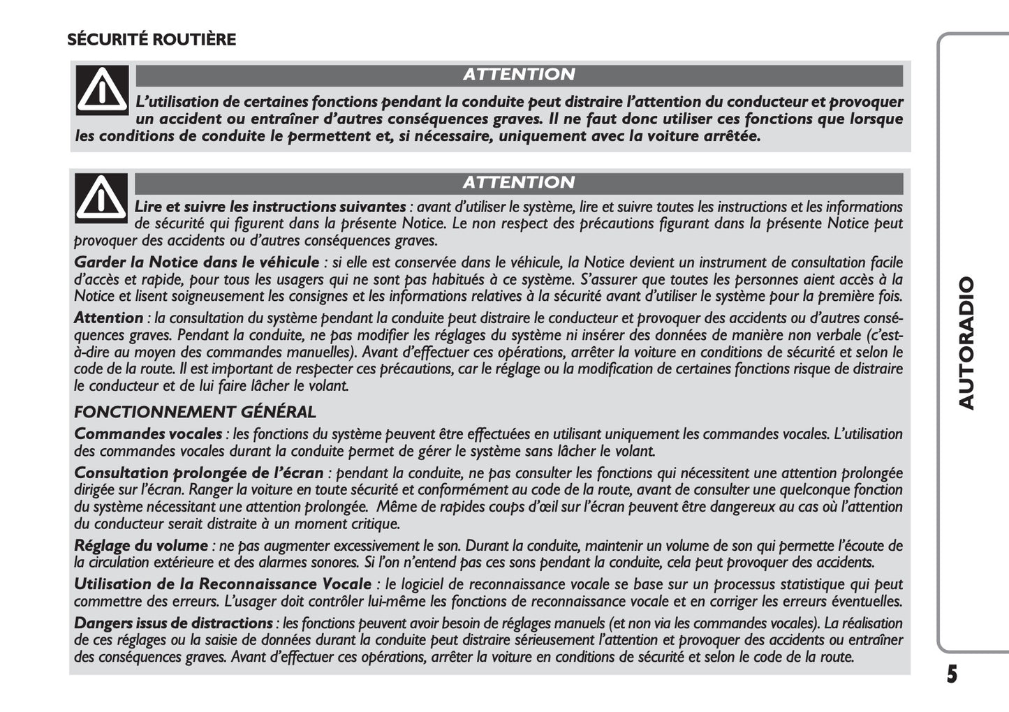 Fiat Punto Radio Guide d'utilisation 2017 - 2019