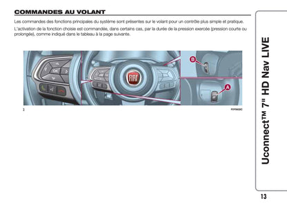 Fiat 500L Uconnect Radio Nav 7.0 Guide d'utilisation 2017 - 2023