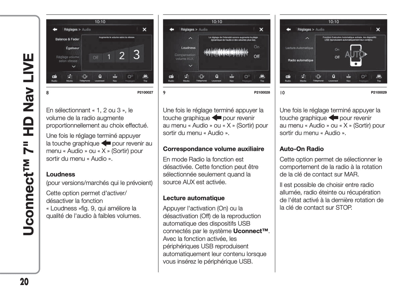 Fiat 500L Uconnect Radio Nav 7.0 Guide d'utilisation 2017 - 2023