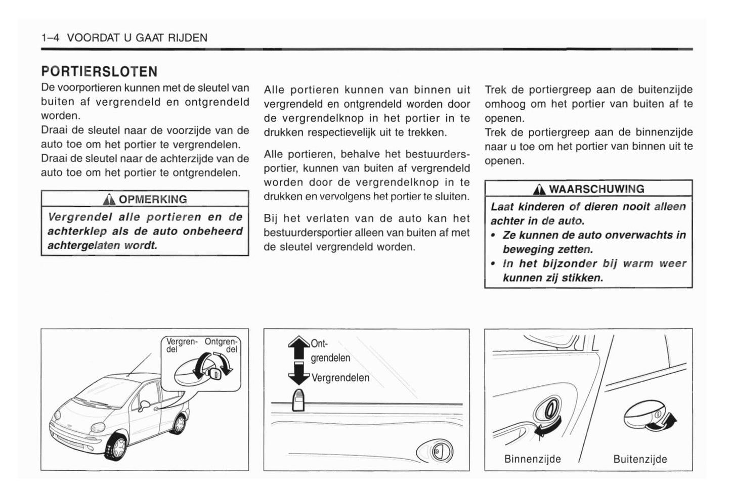 1998-2001 Daewoo Matiz Owner's Manual | Dutch