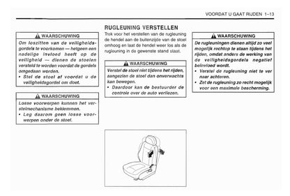 1998-2001 Daewoo Matiz Owner's Manual | Dutch