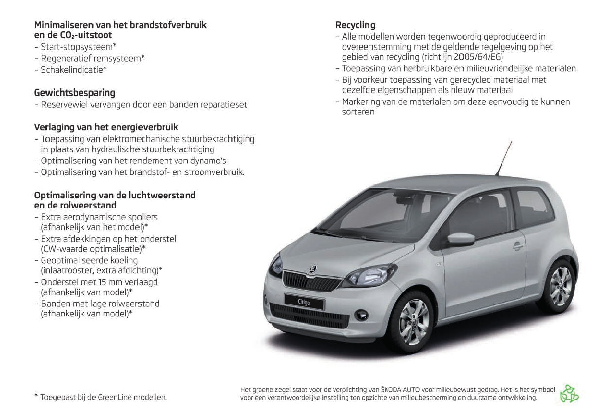 2015-2016 Skoda Citigo Owner's Manual | Dutch