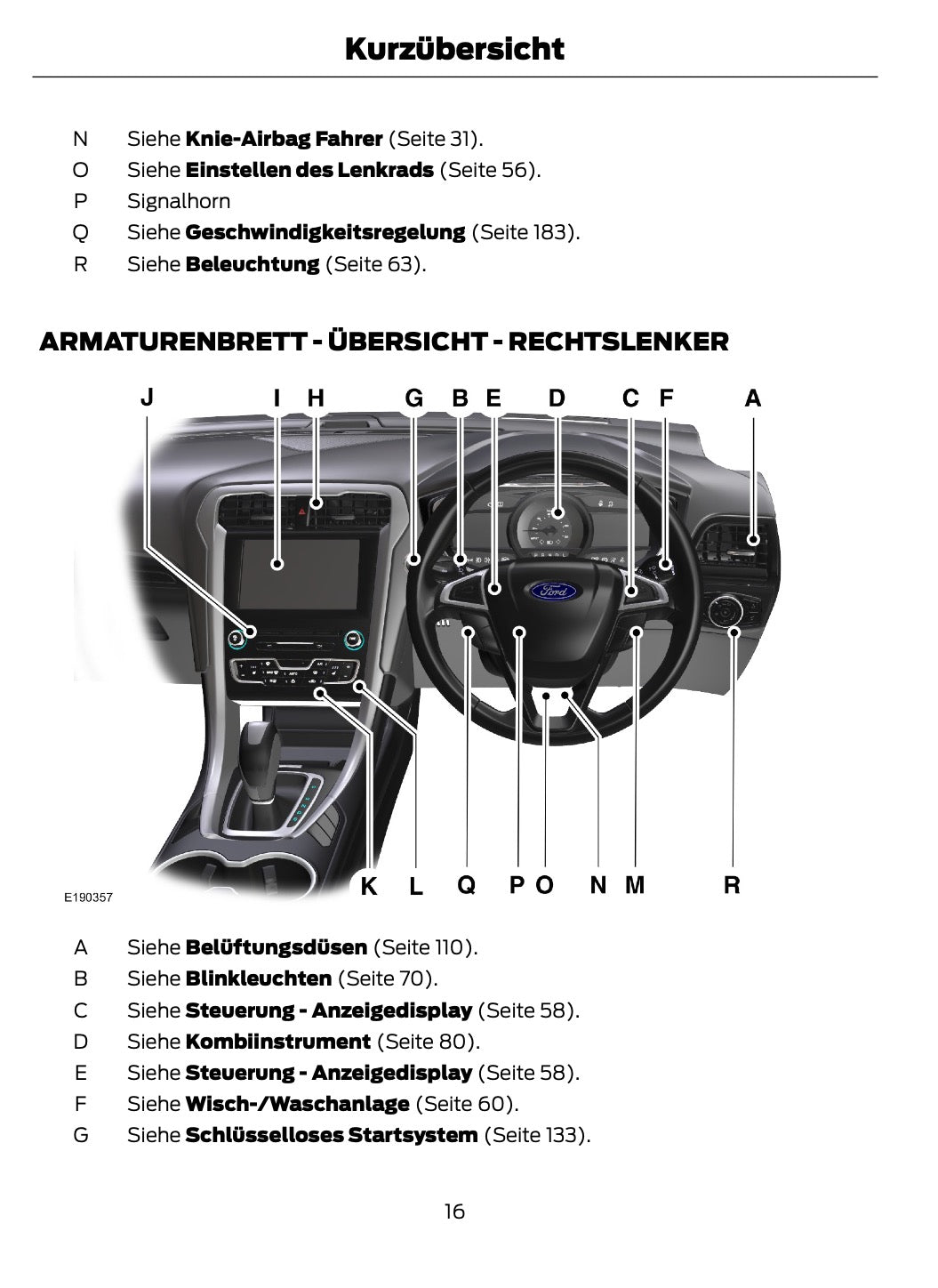 2014-2015 Ford Mondeo Hybrid Bedienungsanleitung | Deutsch