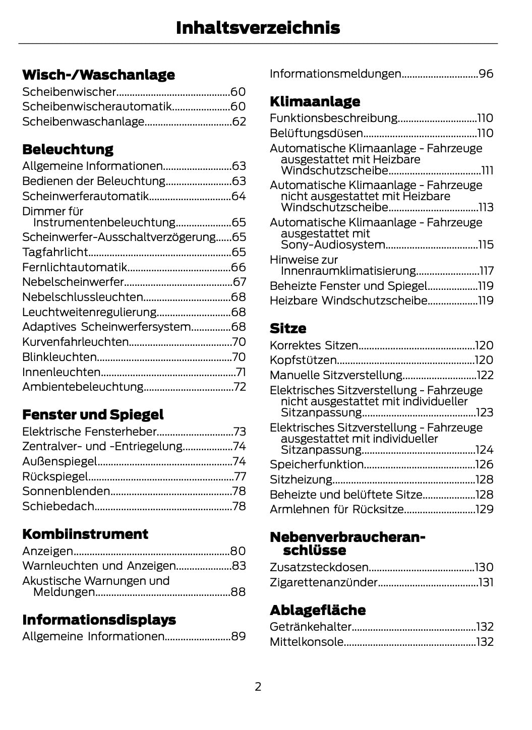 2014-2015 Ford Mondeo Hybrid Bedienungsanleitung | Deutsch