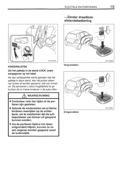 1999-2003 Toyota Yaris Manuel du propriétaire | Néerlandais