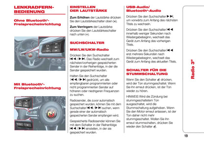 Abarth 124 Spider Radio 3.0 Bedienungsanleitung 2016 - 2018