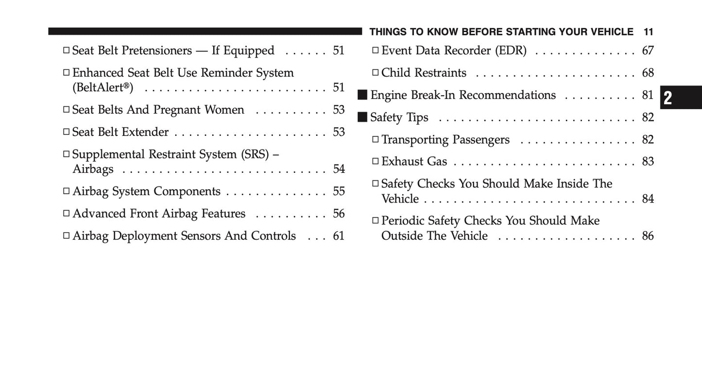 2011 Ram 1500/2500/3500 Owner's Manual | English