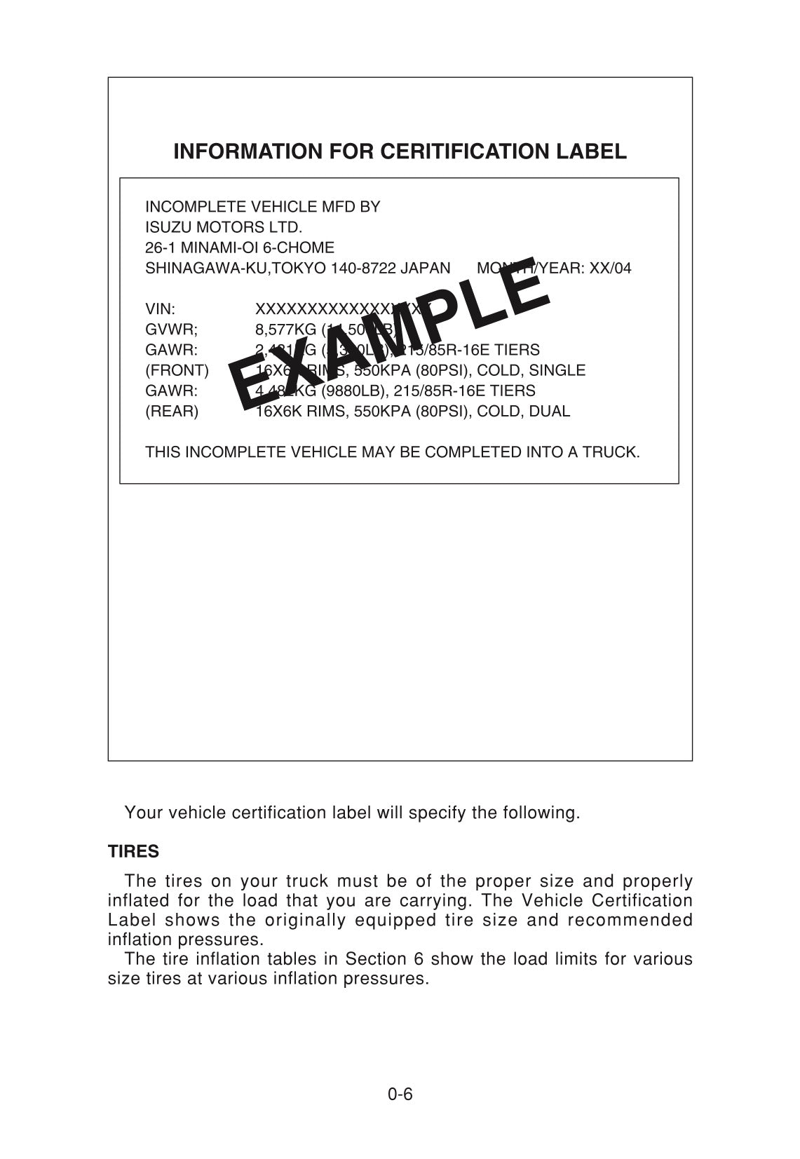 2006 Isuzu Truck Owner's Manual | English