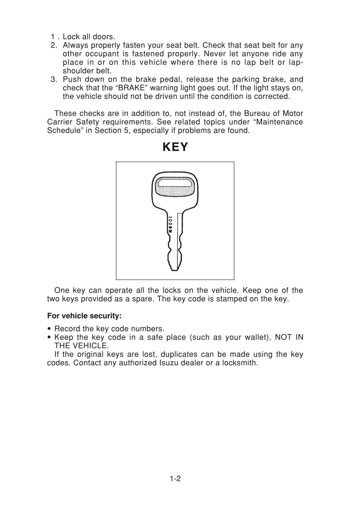 2006 Isuzu Truck Owner's Manual | English