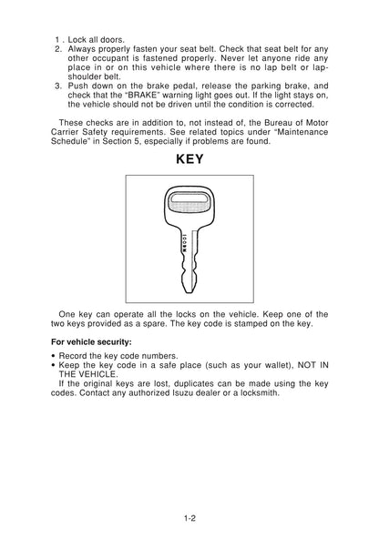 2006 Isuzu Truck Owner's Manual | English