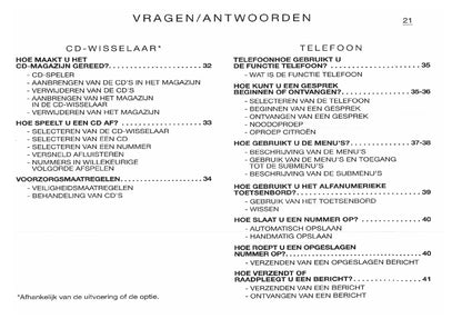 Citroën Xsara Navigatie, Boordcomputer en Autoradio Handleiding 2003