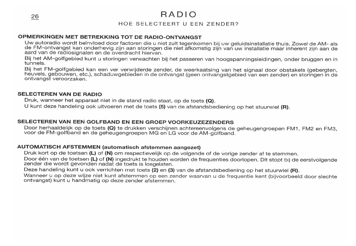 Citroën Xsara Navigatie, Boordcomputer en Autoradio Handleiding 2003