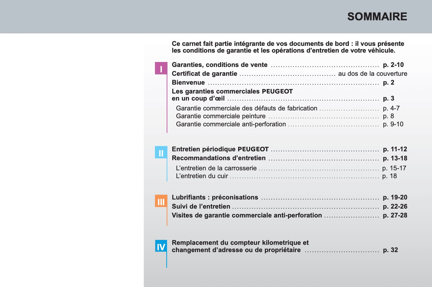 Peugeot  Carnet D’entretien et de Garanties 2016 - 2020