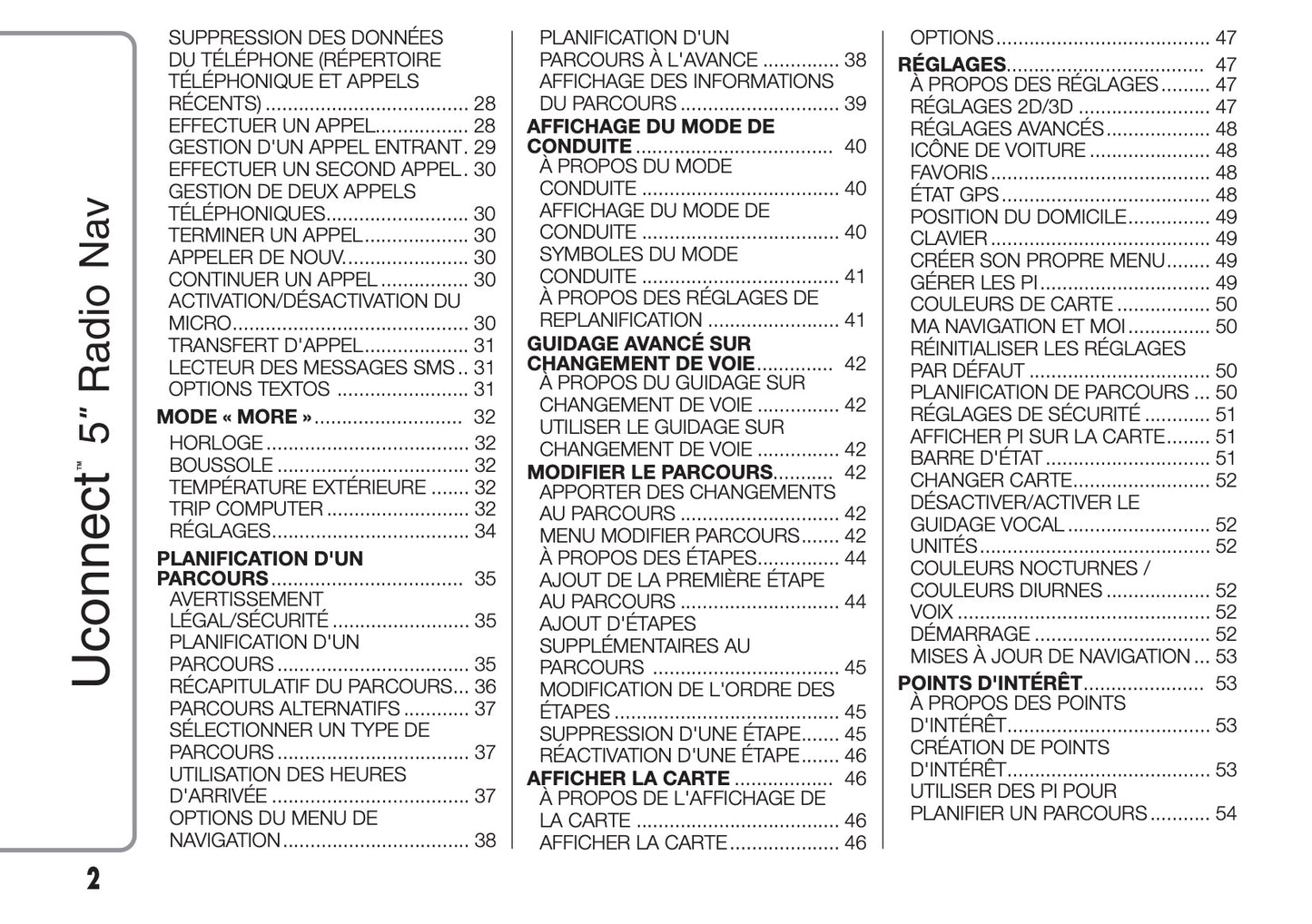 Fiat Ducato Uconnect 5 Radio Nav  Guide d'instructions 2014 - 2018