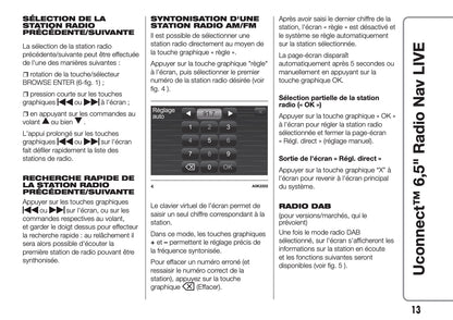 Alfa Romeo Giulietta Uconnect Radio Nav 6.5 Guide d'utilisation 2016 - 2023