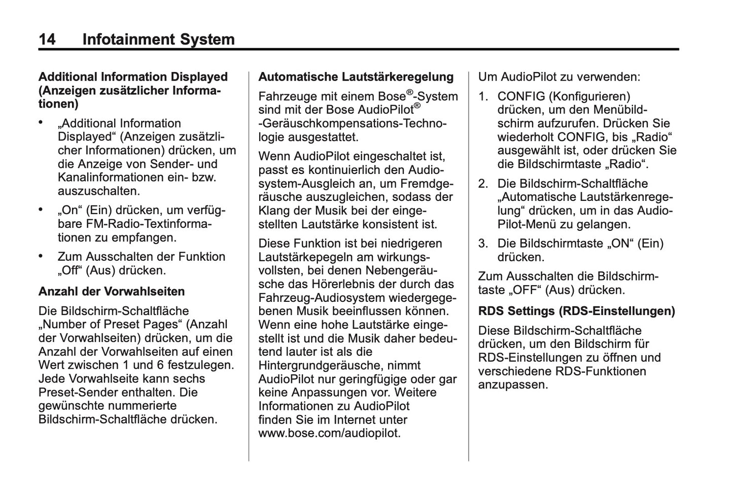 Cadillac CTS navigationssystem Bedienungsanleitung 2013