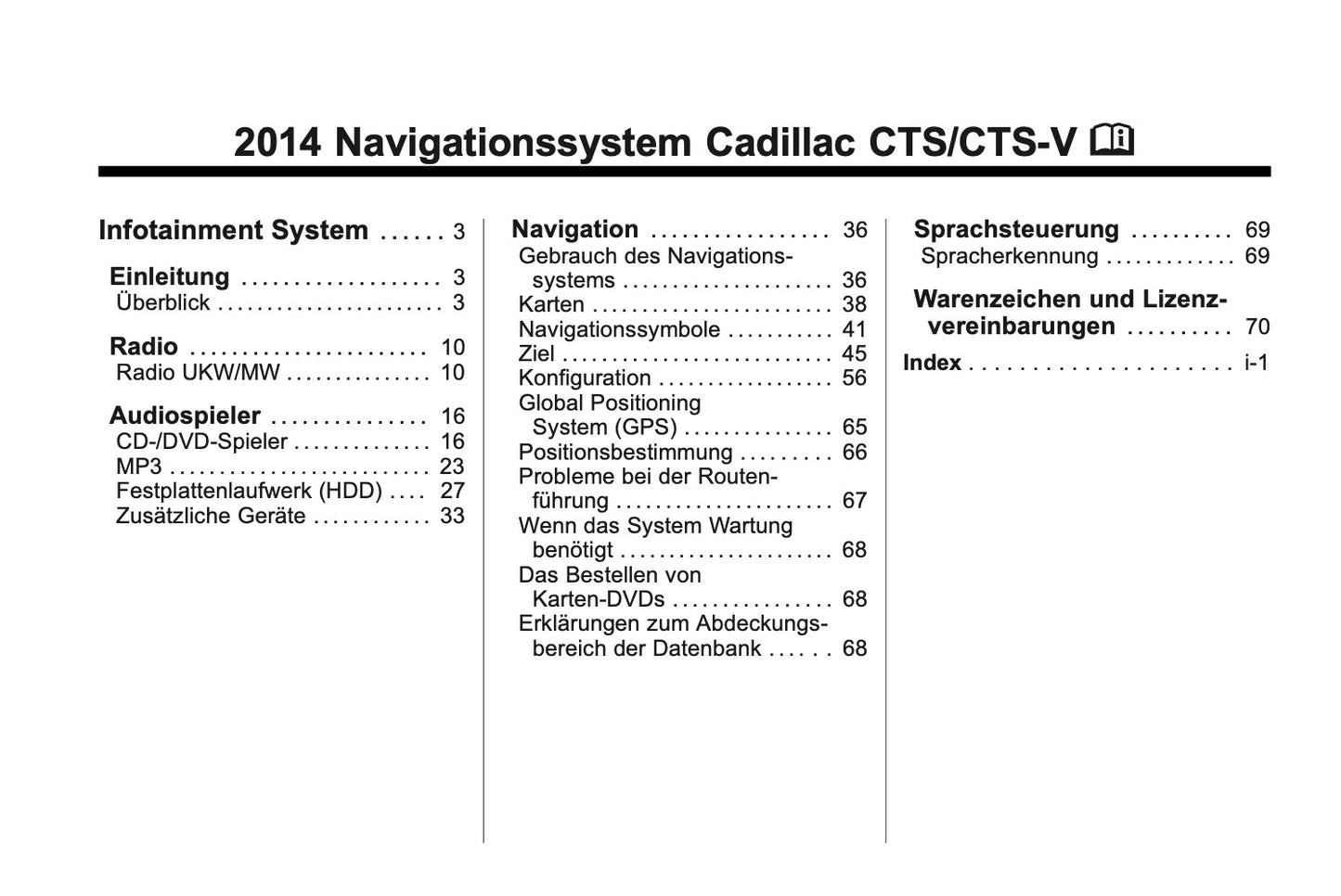 Cadillac CTS navigationssystem Bedienungsanleitung 2013