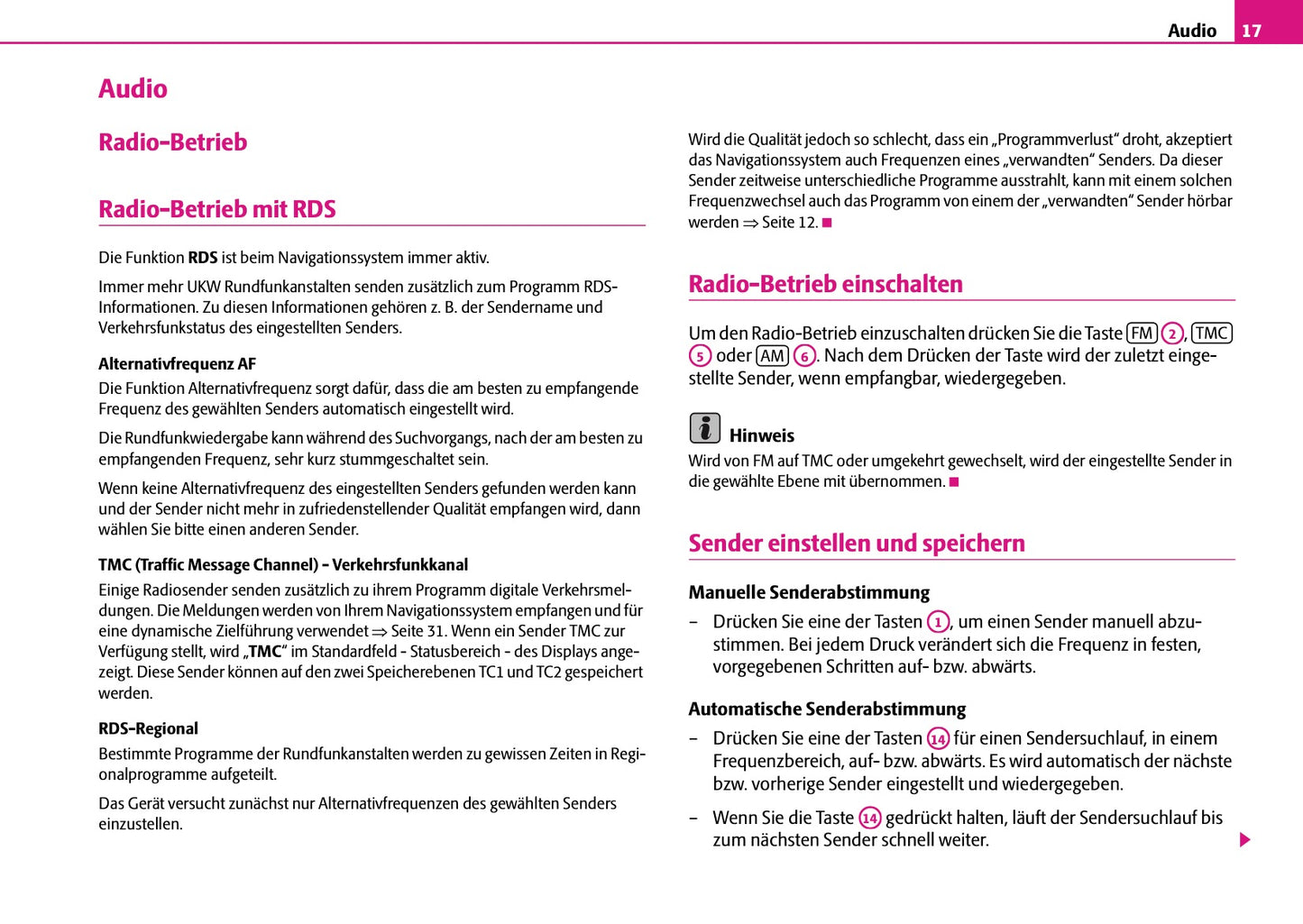 Skoda Radio-Navigations-System Satcompass Bedienungsanleitung 2006