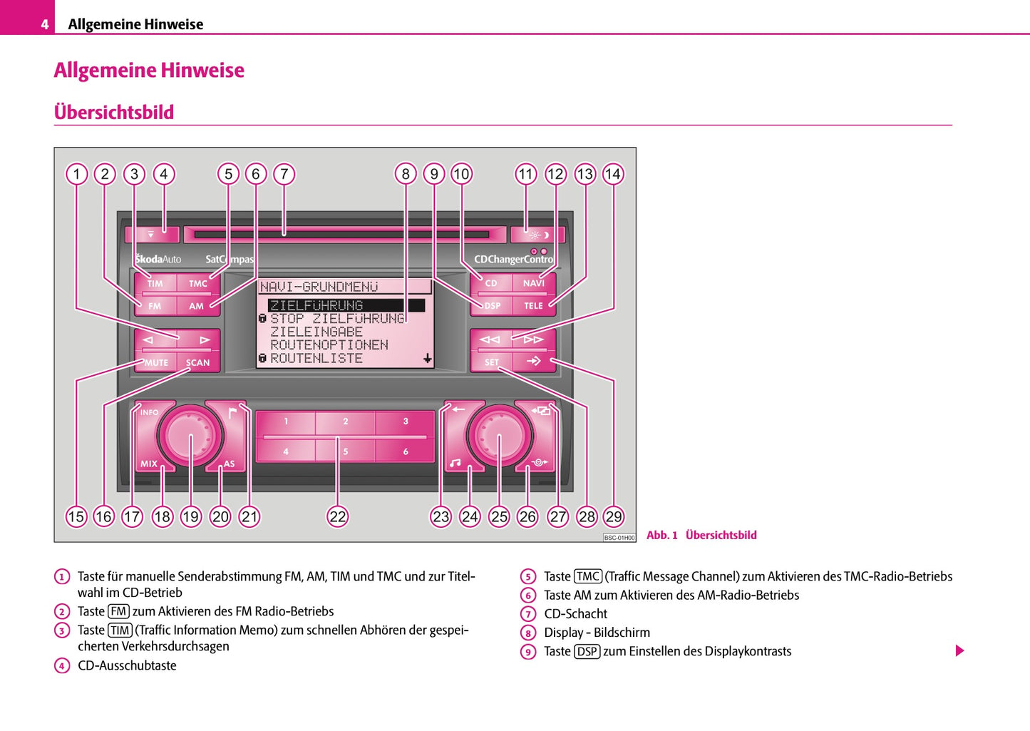 Skoda Radio-Navigations-System Satcompass Bedienungsanleitung 2006