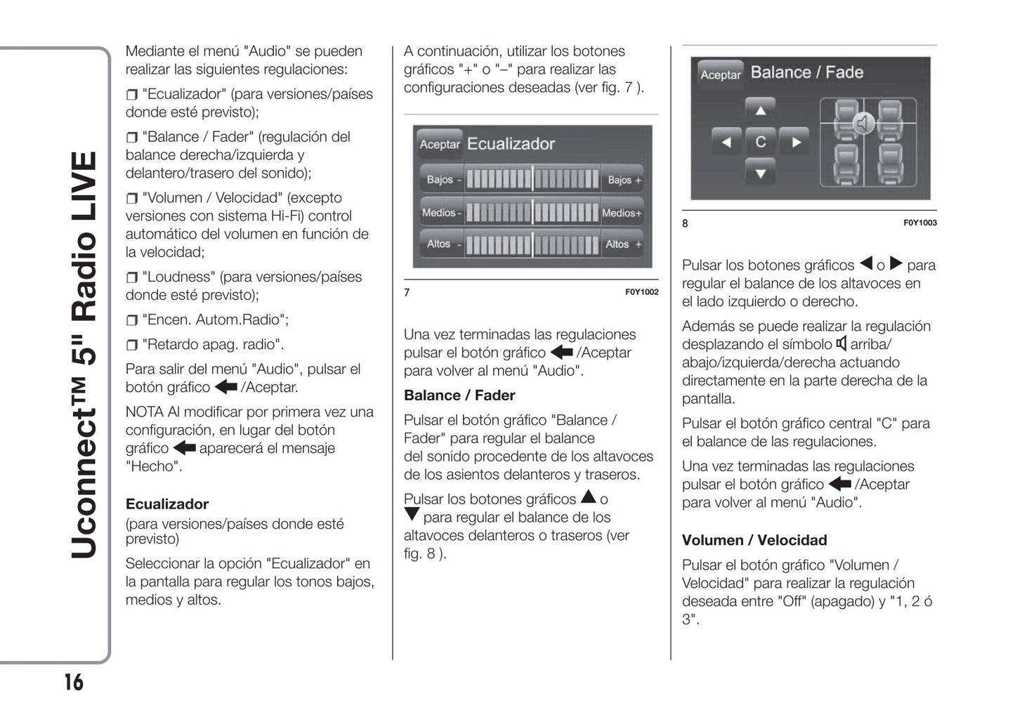 Alfa Romeo Giulietta Uconnect 5 Radio Live Instrucciones 2016 - 2021