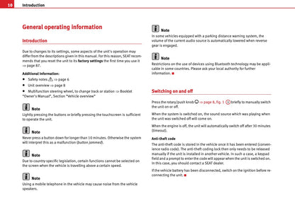 Seat Media System 2.1 Owners Manual