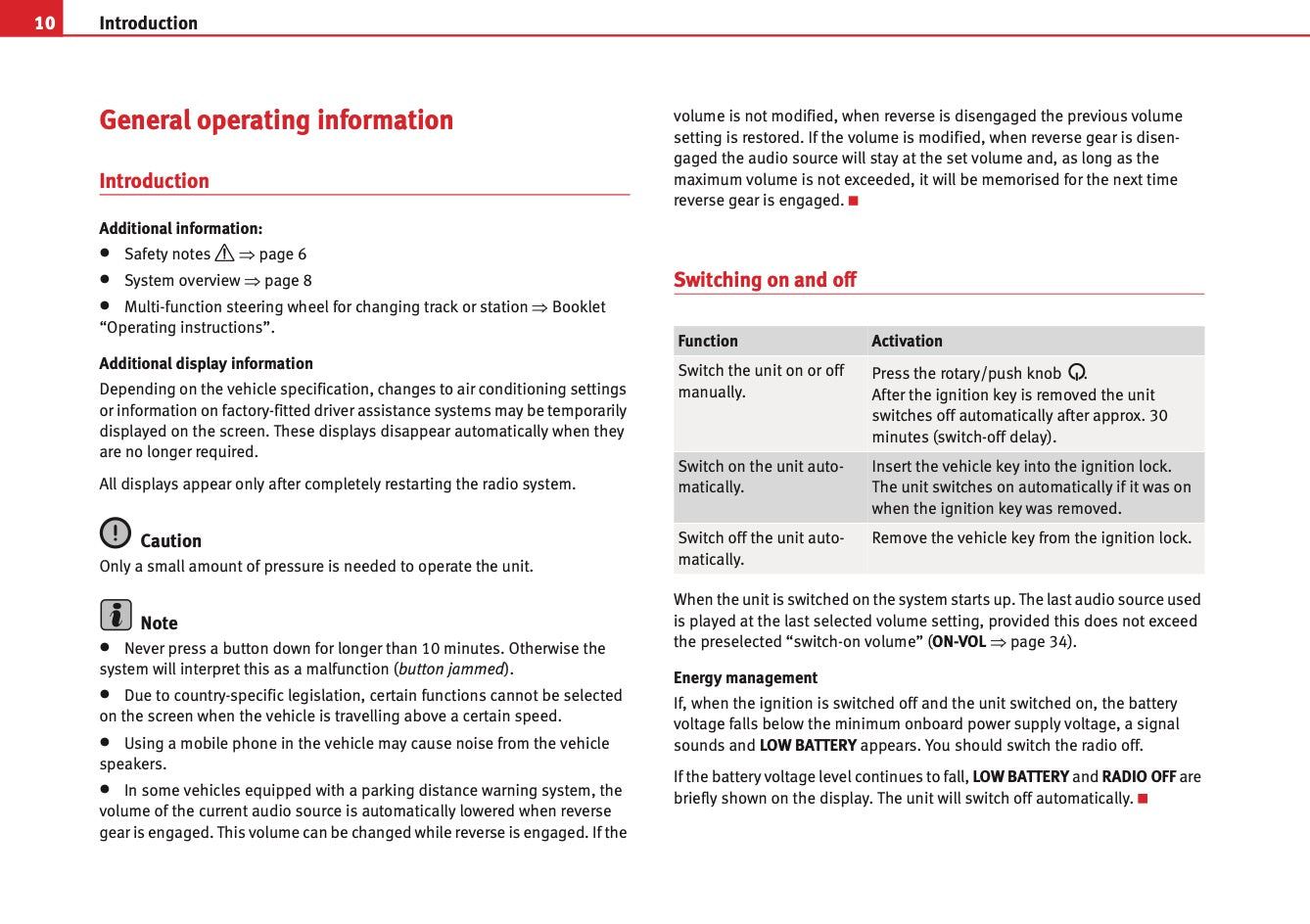 Seat Sound System 2.0 Owners Manual