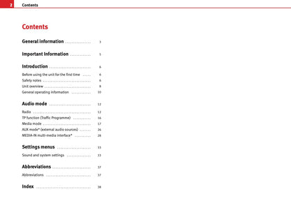 Seat Sound System 2.0 Owners Manual