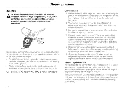 2002-2005 MG TF Owner's Manual | Dutch