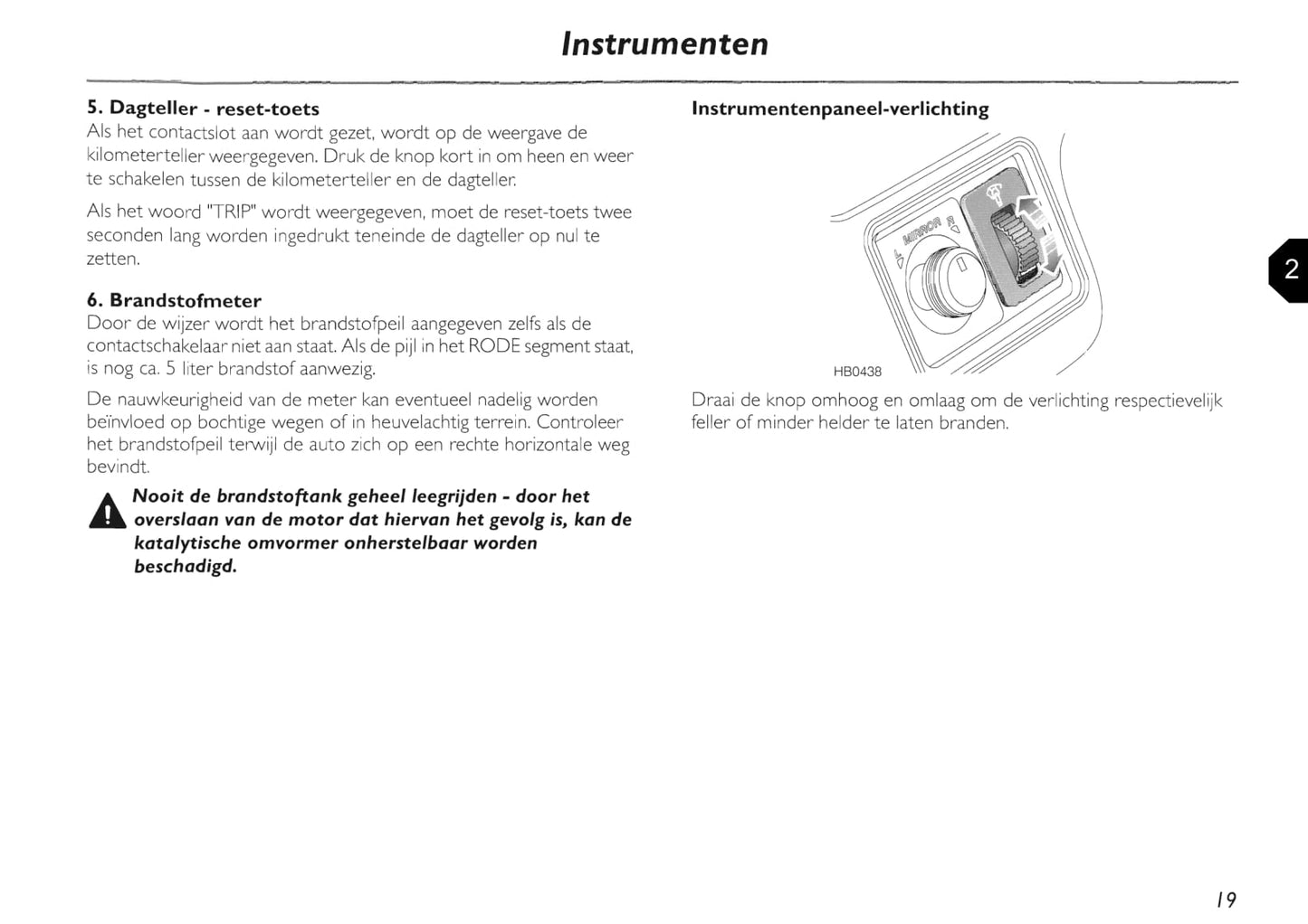 2002-2005 MG TF Owner's Manual | Dutch