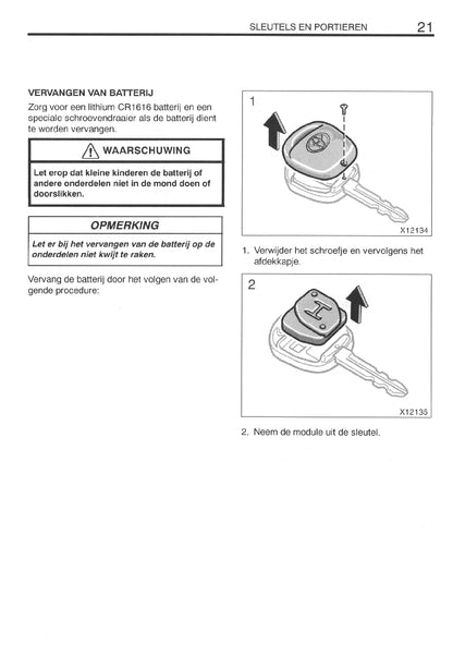 2000-2001 Toyota RAV4 Owner's Manual | Dutch