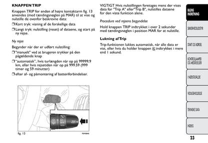 2013-2014 Fiat 500L Owner's Manual | Danish