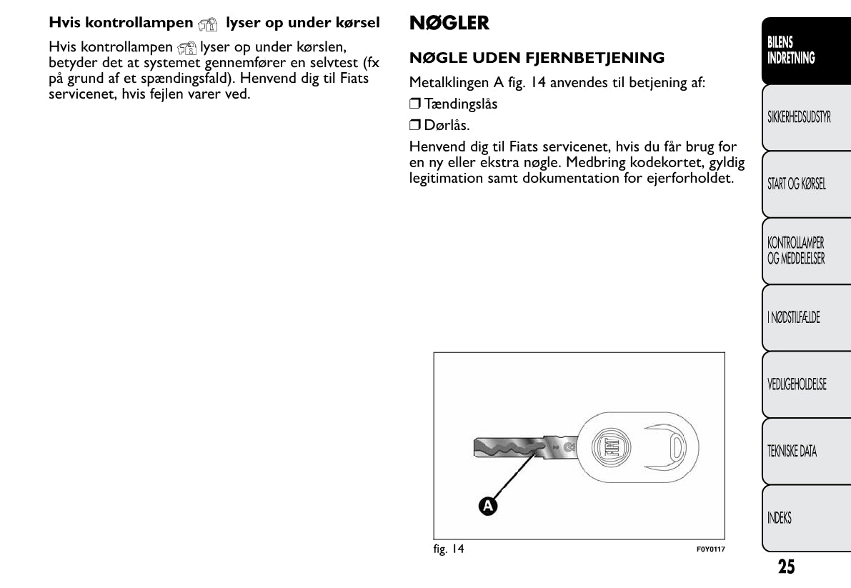 2013-2014 Fiat 500L Owner's Manual | Danish