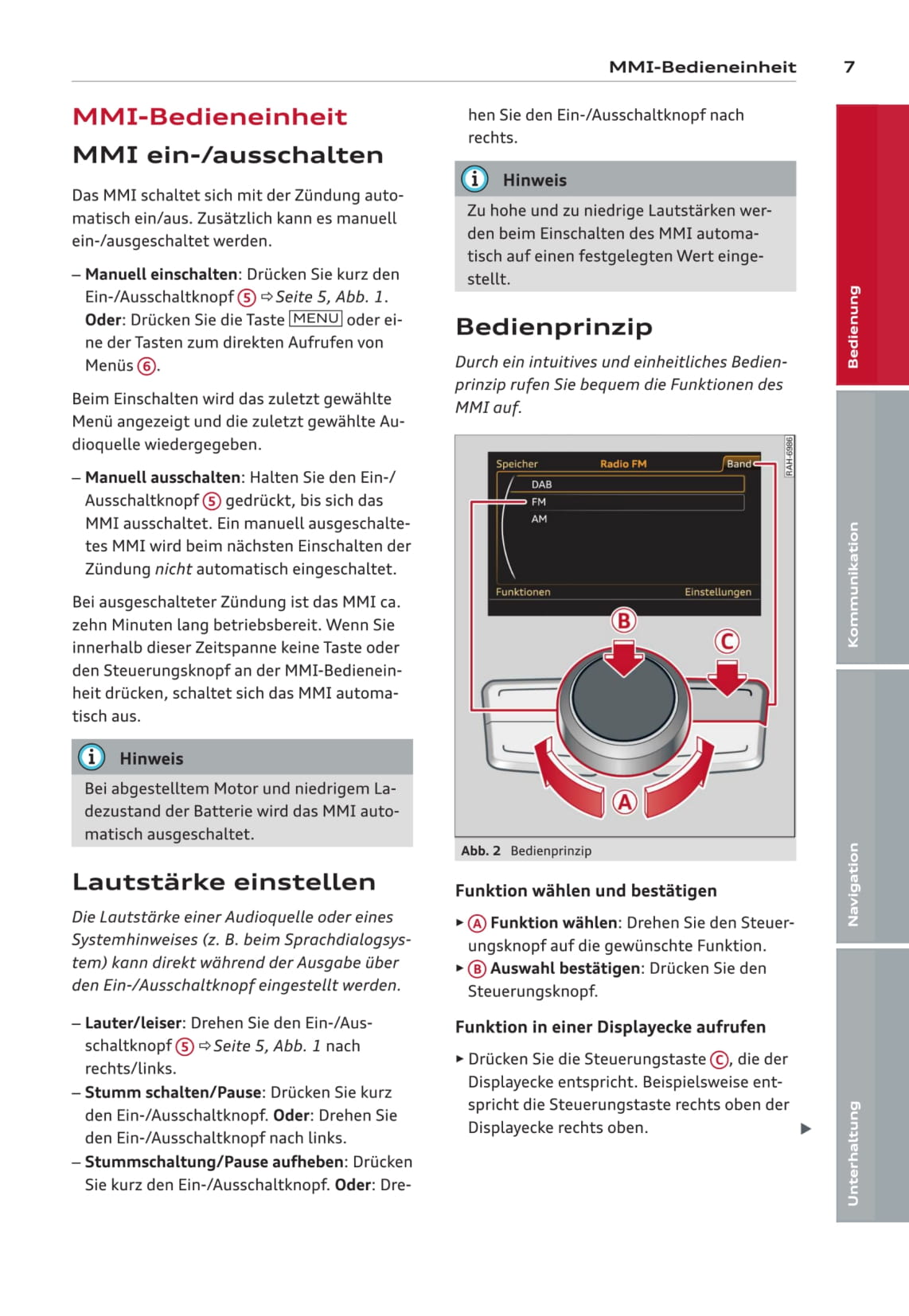 MMI navigation plus Bedienungsanleitung 2014