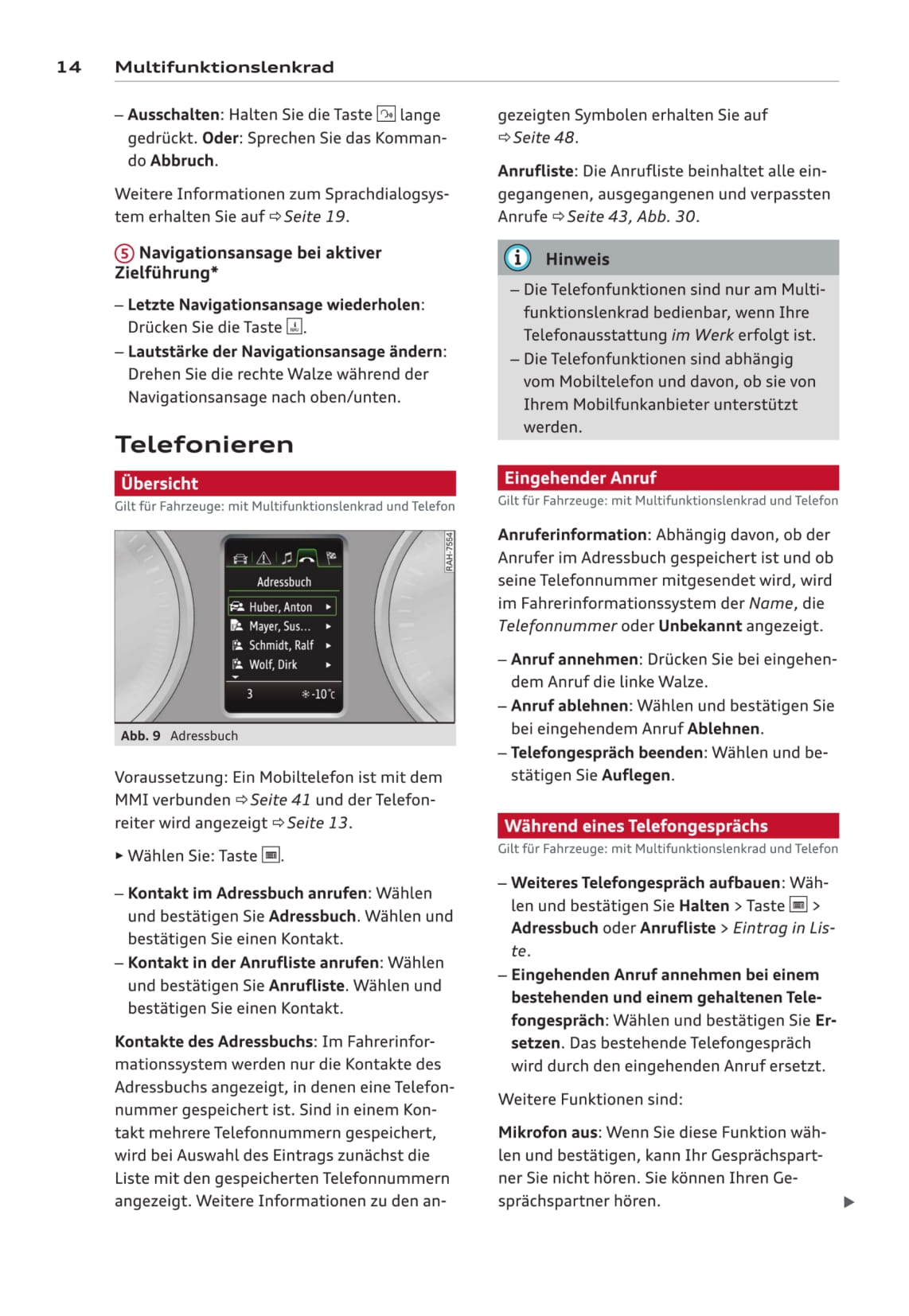 MMI navigation plus Bedienungsanleitung 2014